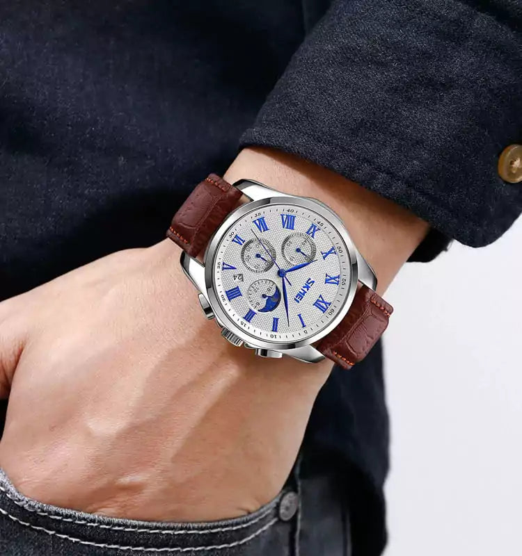 SKMEI 9260 – Men's Casual Quartz Analog Leather Watch