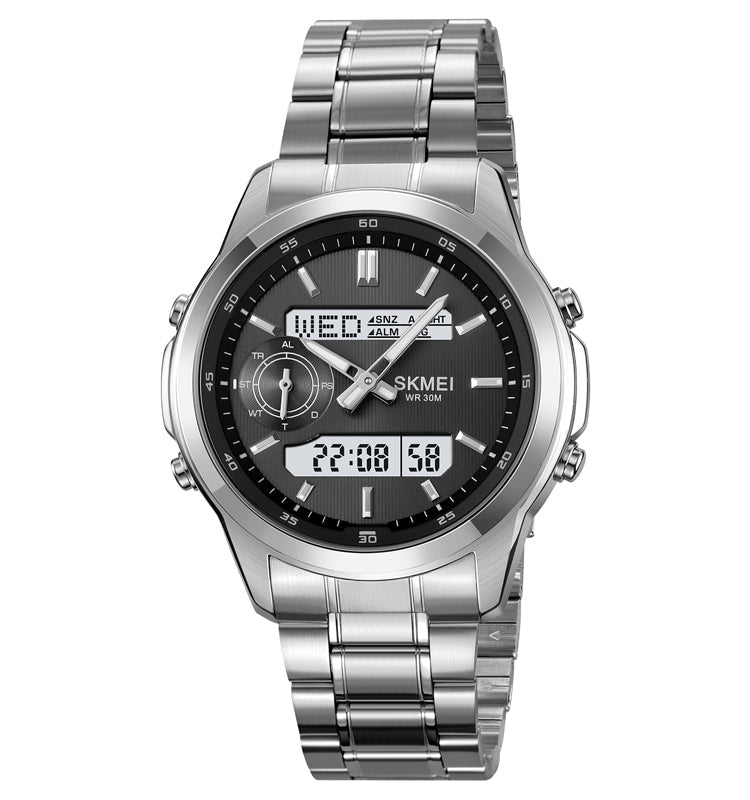 SKMEI 2284 – Luxury Digital Watch | Stainless Steel & Waterproof