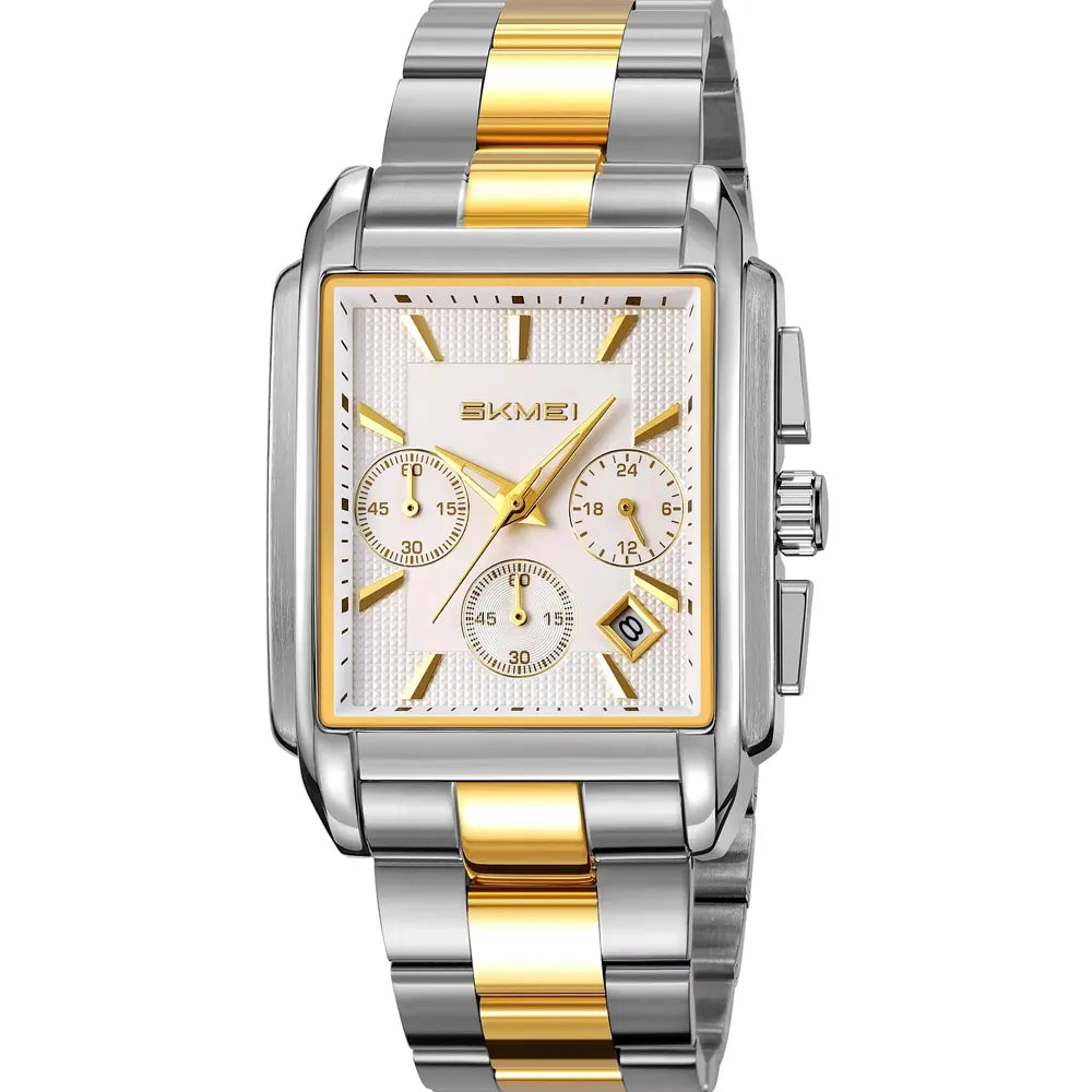 SKMEI 2339 Men's Stainless Steel Chain Watch – Square Design