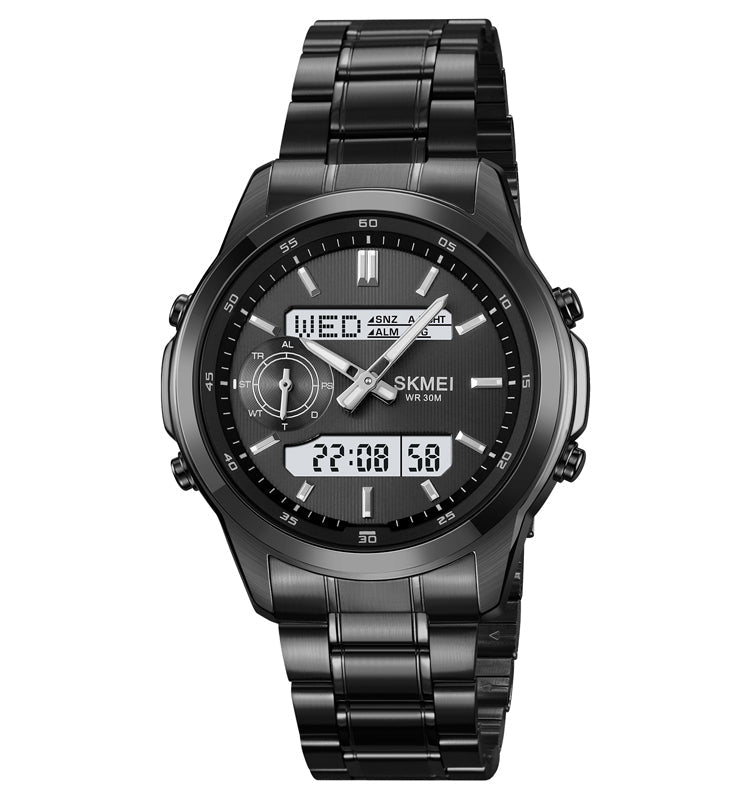 SKMEI 2284 – Luxury Digital Watch | Stainless Steel & Waterproof