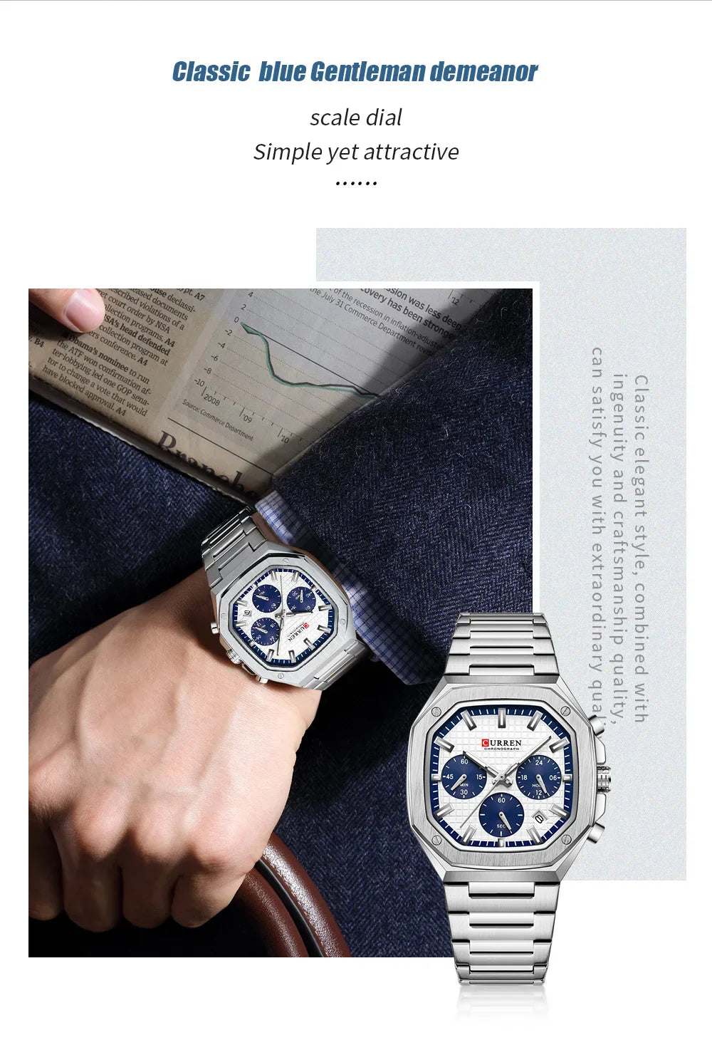 CURREN 8459 Men's Chronograph Watch