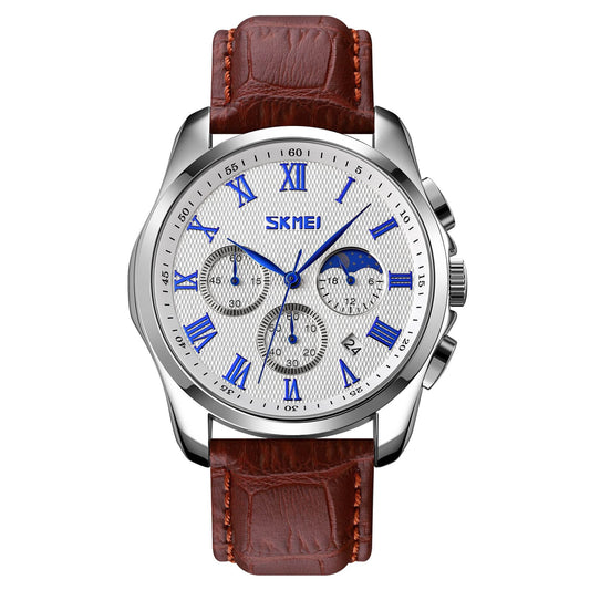 SKMEI 9260 – Men's Casual Quartz Analog Leather Watch