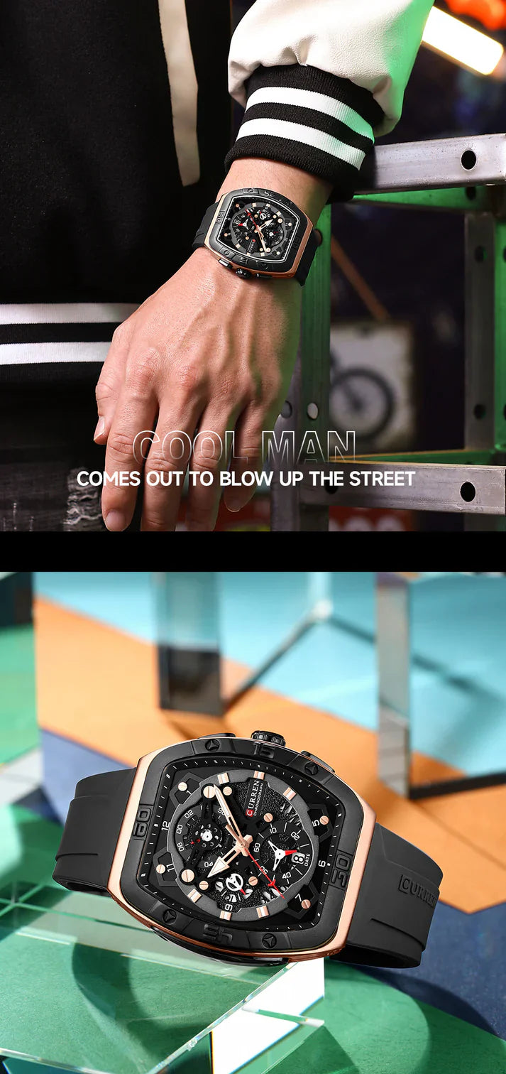 CURREN Original – Men's Wrist Watch with Rubber Strap