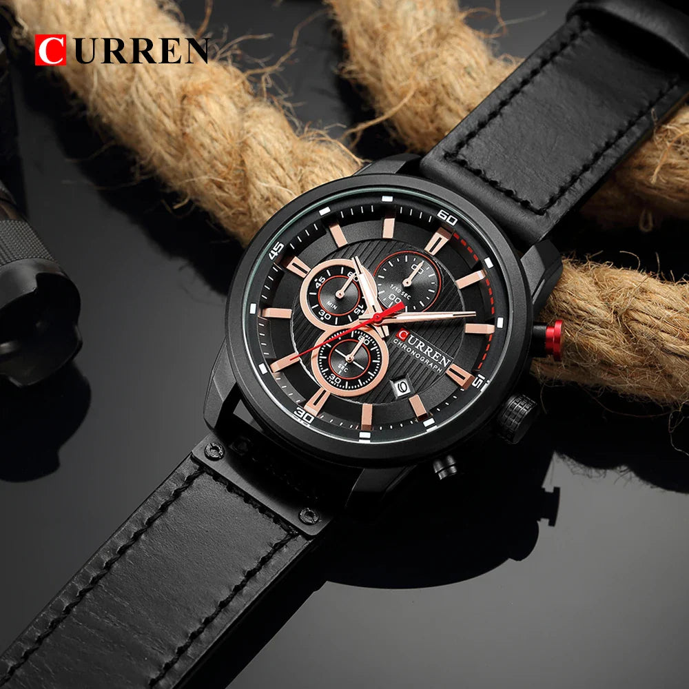 CURREN 8291 Men's Leather Straps Watch