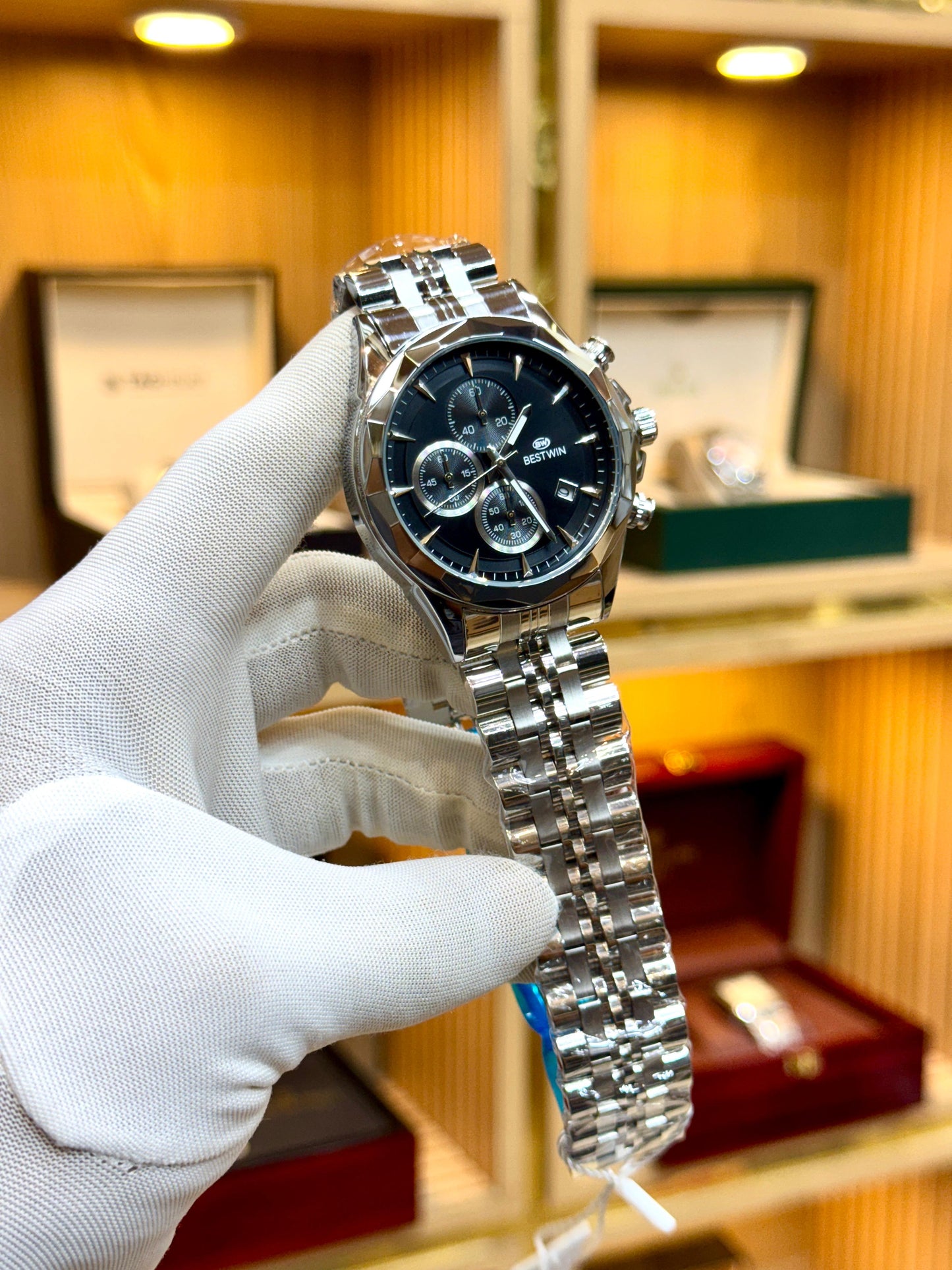 BESTWIN EWS123 – Men’s Chronograph Stainless Steel Watch