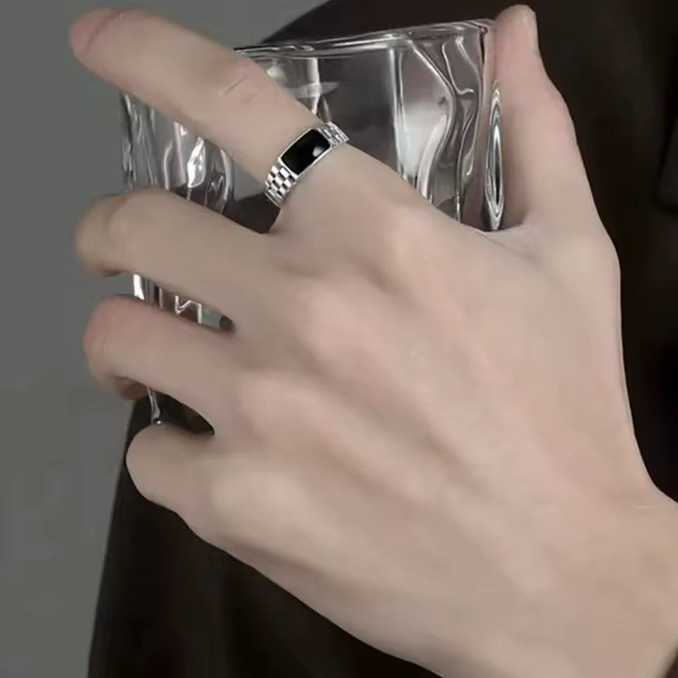 TOMI Men’s Chain Watch – Day/Date, Master Lock Ring Brooch