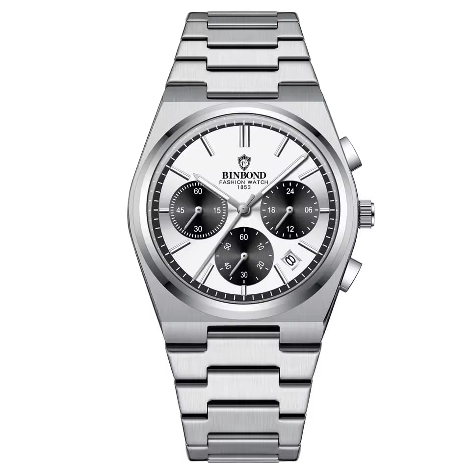 BINBOND Men’s Chronograph Watch – Luxury Stainless Steel