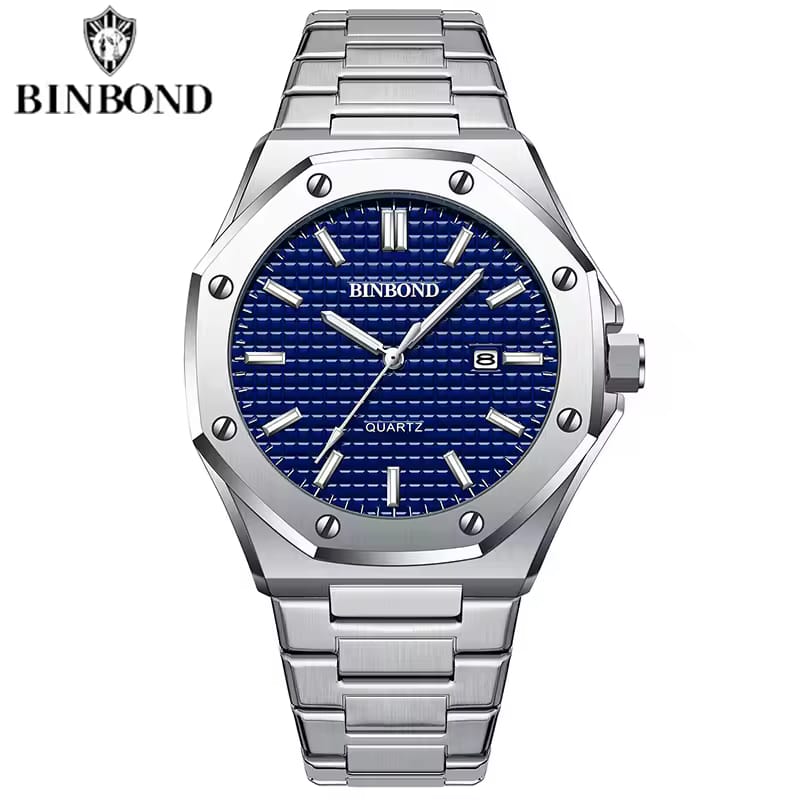 BINBOND B0233 – Luxury Fashion Quartz Stainless Steel Watch for Men