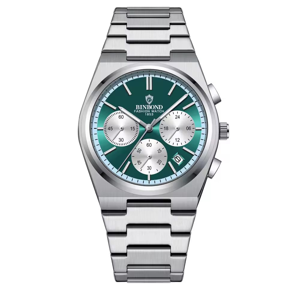 BINBOND Men’s Chronograph Watch – Luxury Stainless Steel