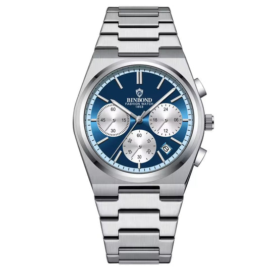 BINBOND Men’s Chronograph Watch – Luxury Stainless Steel