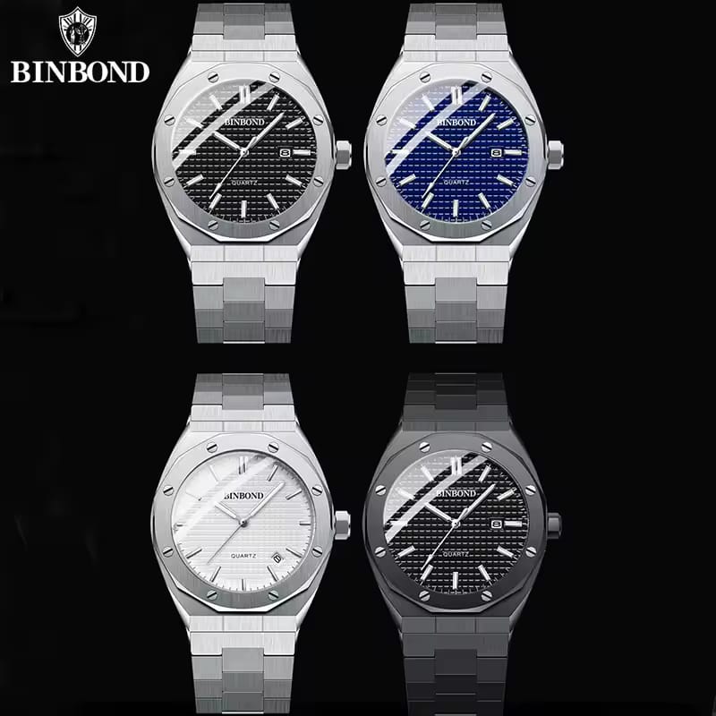 BINBOND B0233 – Luxury Fashion Quartz Stainless Steel Watch for Men