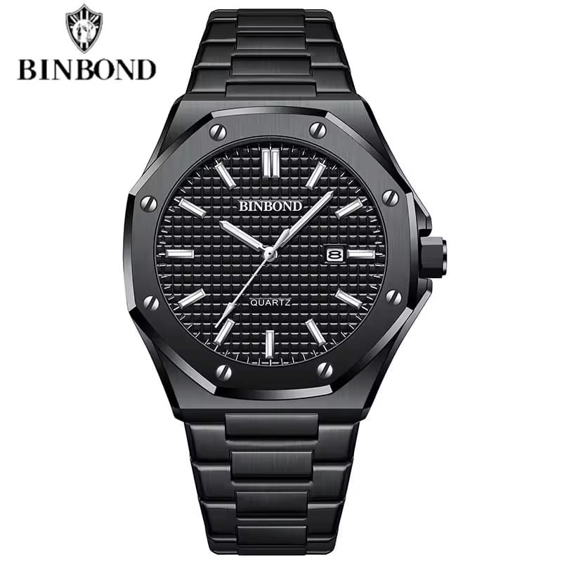 BINBOND B0233 – Luxury Fashion Quartz Stainless Steel Watch for Men