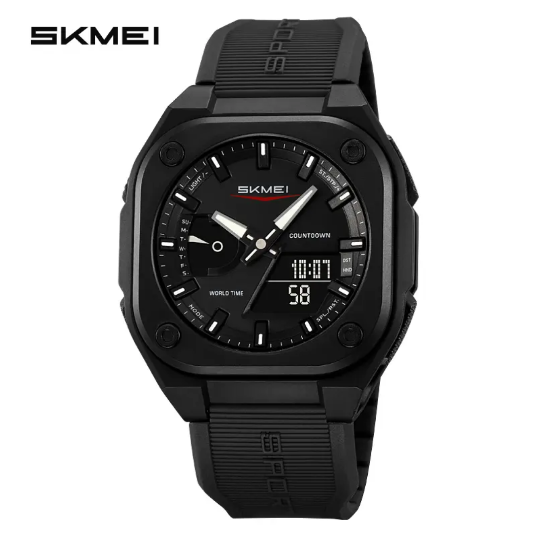 SKMEI 2328 – Men’s Luxury Digital Analog Watch with World Time & Alarm