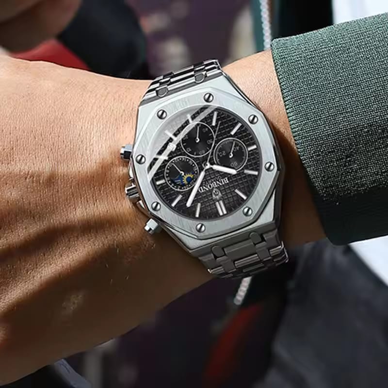 BINBOND B0161 – Stainless Steel Business Casual Quartz Watch for Men