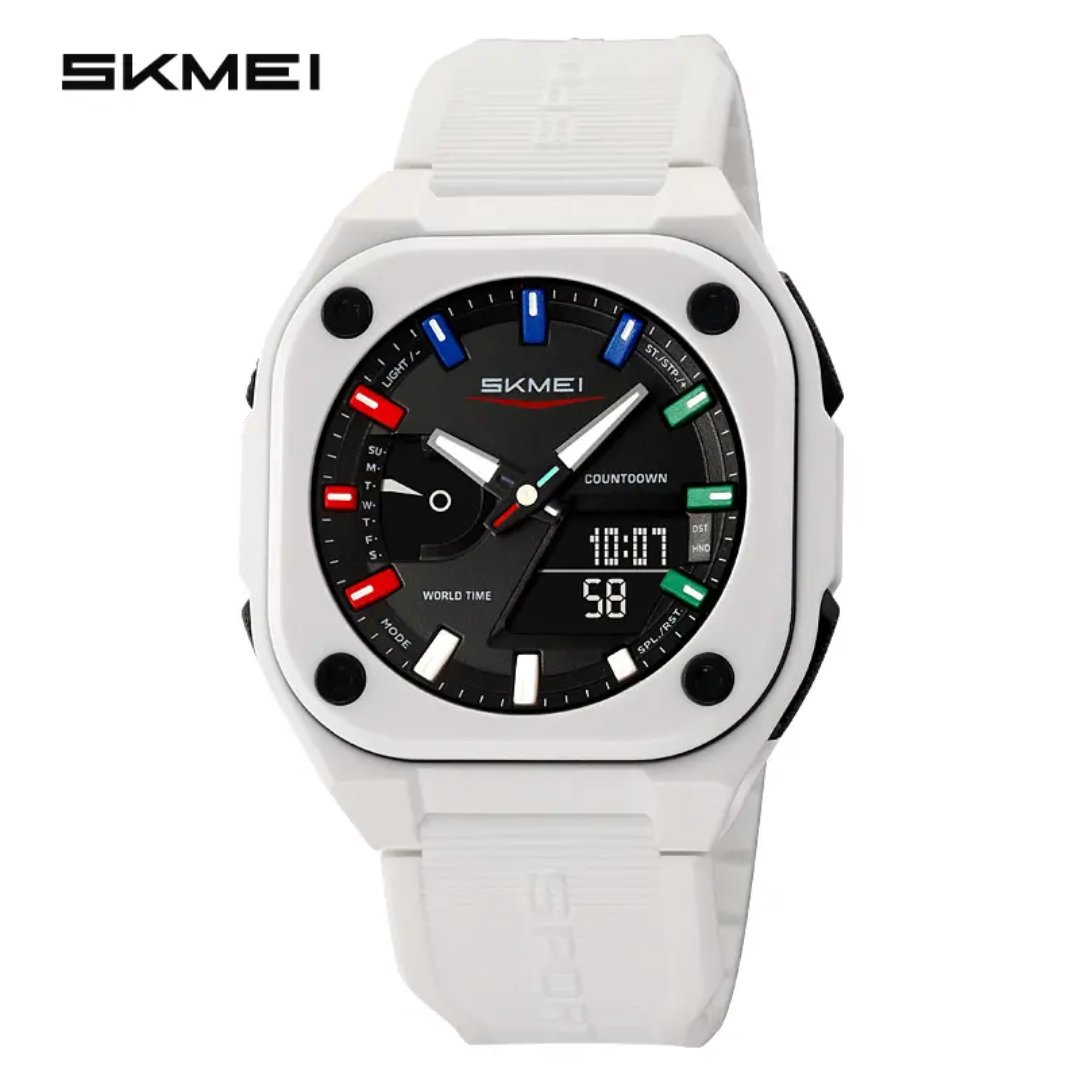 SKMEI 2328 – Men’s Luxury Digital Analog Watch with World Time & Alarm