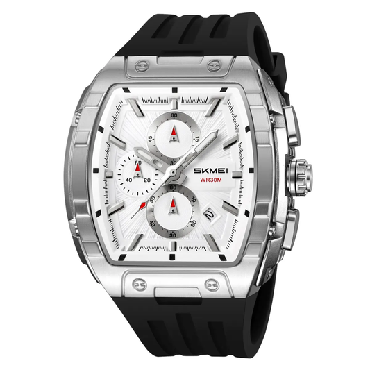 SKMEI 9341 Men’s Quartz Watch – Waterproof, Chronograph, Silicone Band