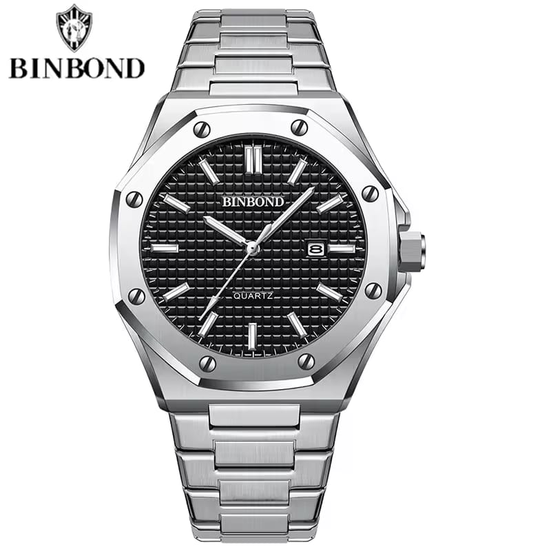 BINBOND B0233 – Luxury Fashion Quartz Stainless Steel Watch for Men